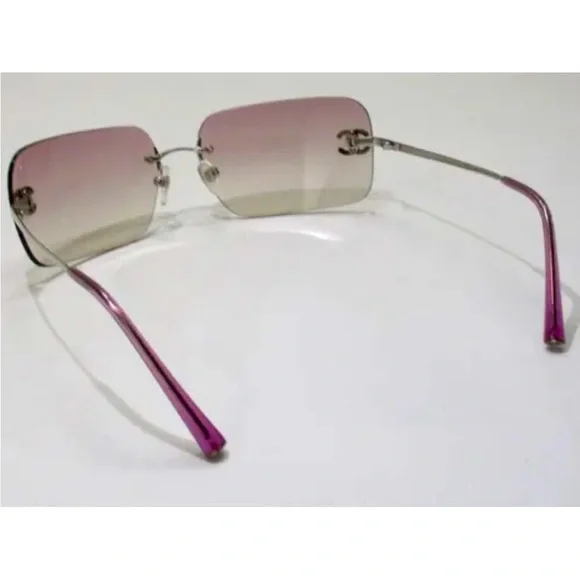 ?Auth Chanel PURPLE/PINK 4017-D Swarovski Crystal Double C  display picture 3